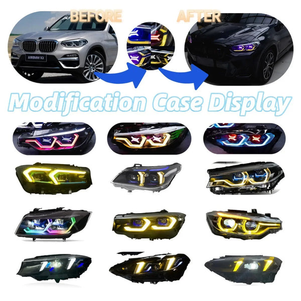 Phares LED RGB personnalisables HETOP style OSS – BMW F32/E71/F22/F30/E90/G20/E60/E92/E87/E89