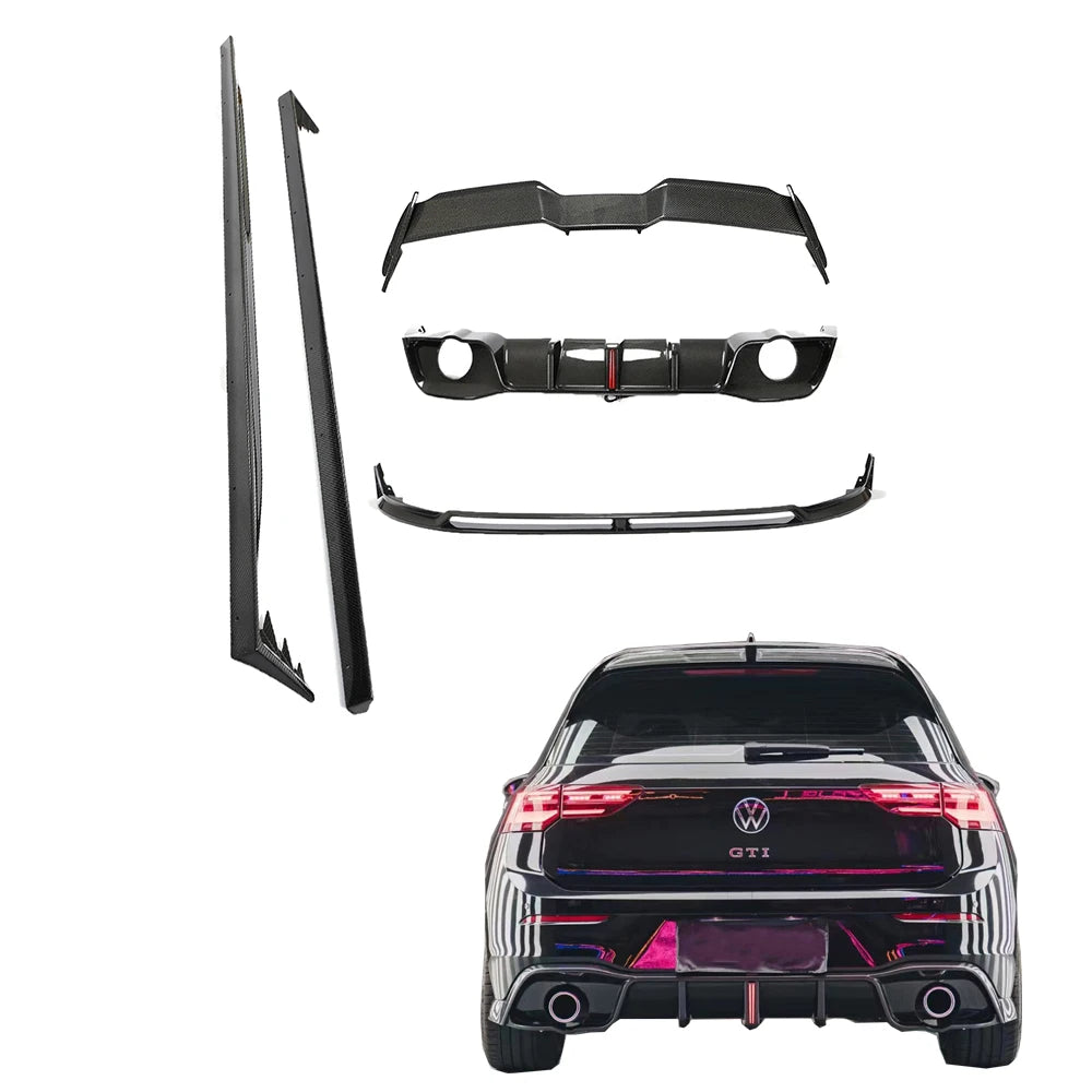 Kit extérieur en fibre de carbone pour Volkswagen Golf 8 GTI berline compacte, 2021–2022