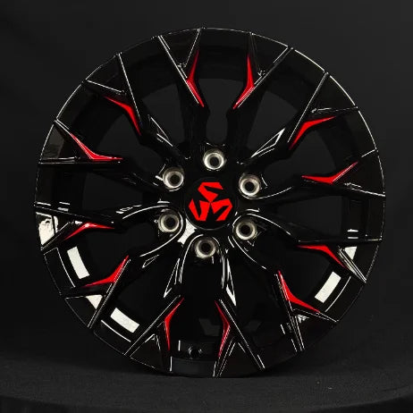 Jantes Forgées SJ Noir Brillant 22 pouces – Entraxe 5x114.3/5x120/6x139.7 – Honda, Toyota, Ford