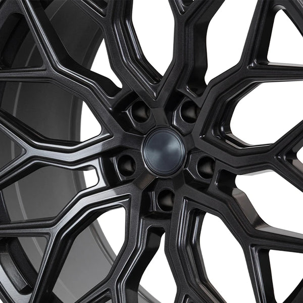 Jantes forgées HF-2 monobloc noir usiné, 18 pouces 5x4,5