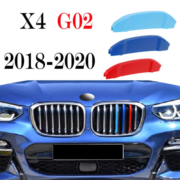 Bandes de garniture de calandre avant, 3 pièces, pour BMW série 1 2 3 4 5 6 7 8 X1 X2 X3 X4 X5 X6 X7 Z4 E46 E90 F30 E60 E81 F