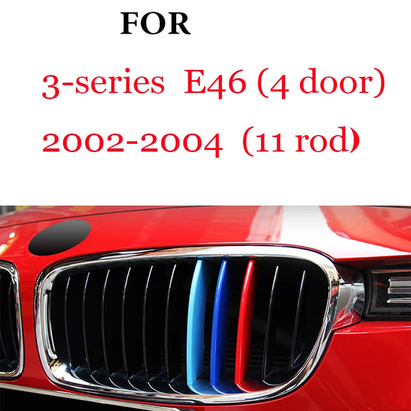 Bandes de garniture de calandre avant, 3 pièces, pour BMW série 1 2 3 4 5 6 7 8 X1 X2 X3 X4 X5 X6 X7 Z4 E46 E90 F30 E60 E81 F