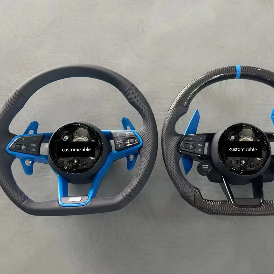 Volant de course en fibre de carbone sur mesure pour Audi RS3, RS4, RS5, S3, S4, A4, A5, A6, A7, Q5, Q7, TT et TTS