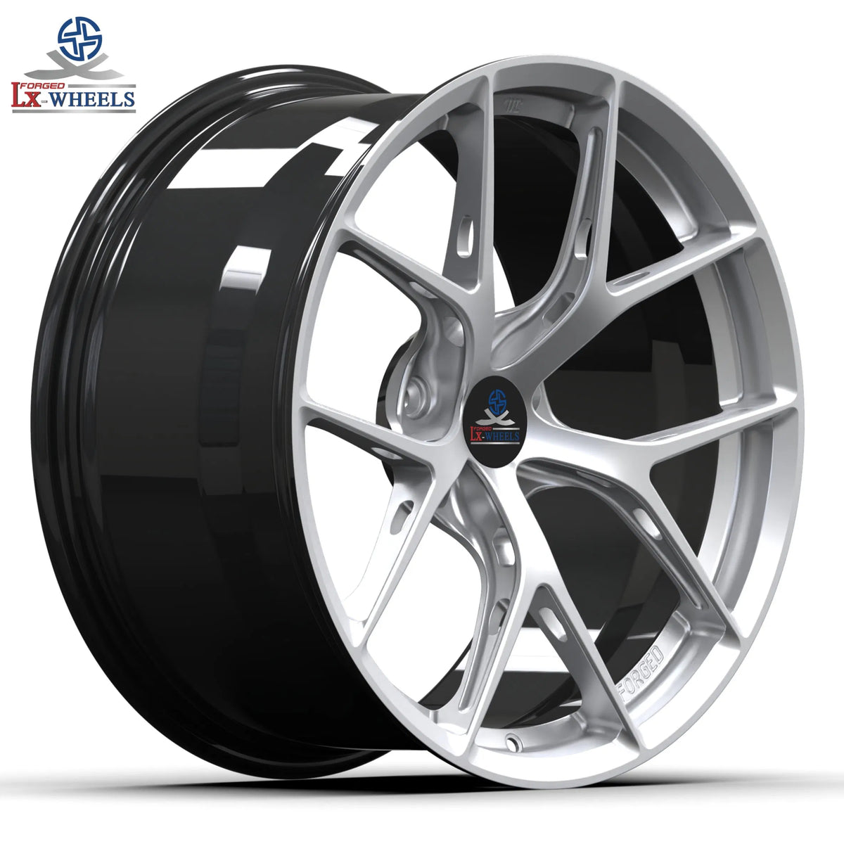 LX Gloss Silver Black Barrel 19*9.5/19*11 ET25/35 PCD5*112 CB66.56 NW9.6/10.5KGS LOAD750KGS Customized 6061T6 Forged wheel rim for BMW-330 2021