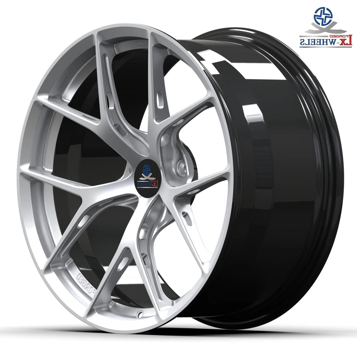 LX Gloss Silver Black Barrel 19*9.5/19*11 ET25/35 PCD5*112 CB66.56 NW9.6/10.5KGS LOAD750KGS Customized 6061T6 Forged wheel rim for BMW-330 2021