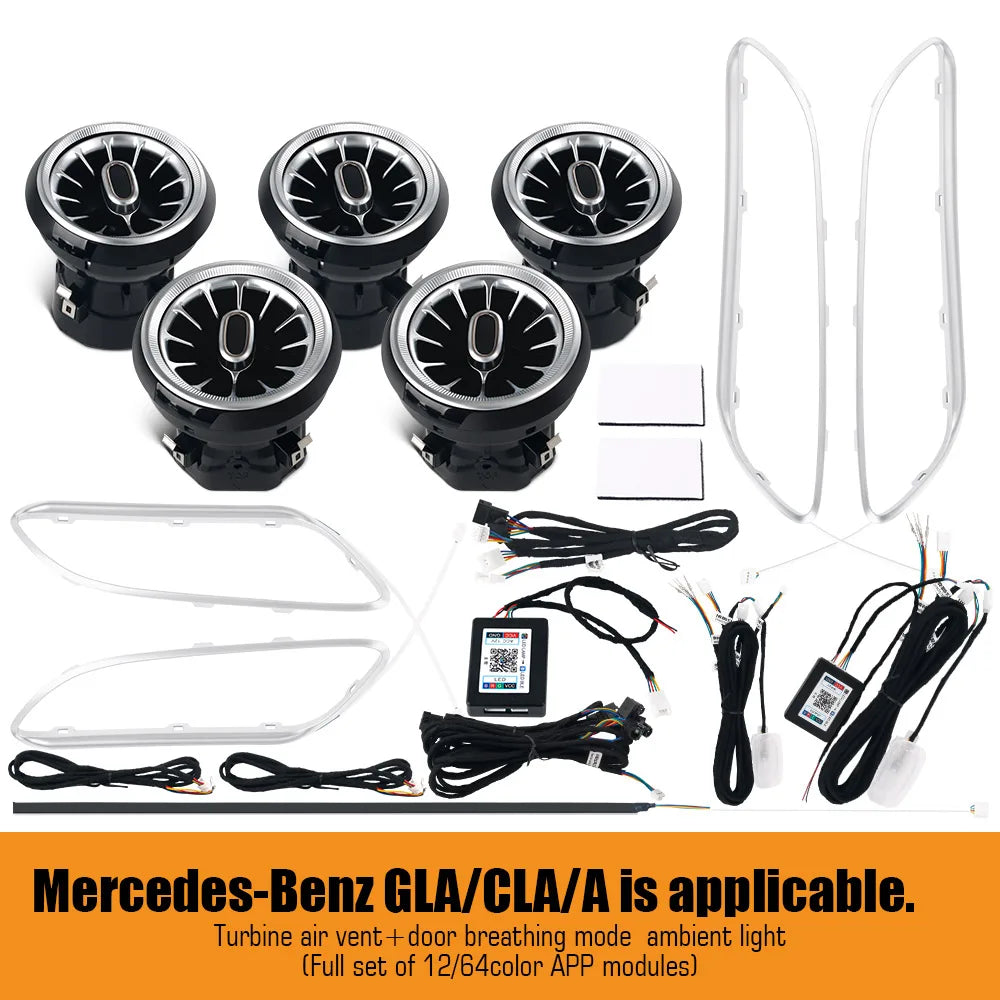 Kit Éclairage d'Ambiance 12/64 Couleurs pour Mercedes Classe A, CLA, GLA – Éclairage LED | OURANE.COM