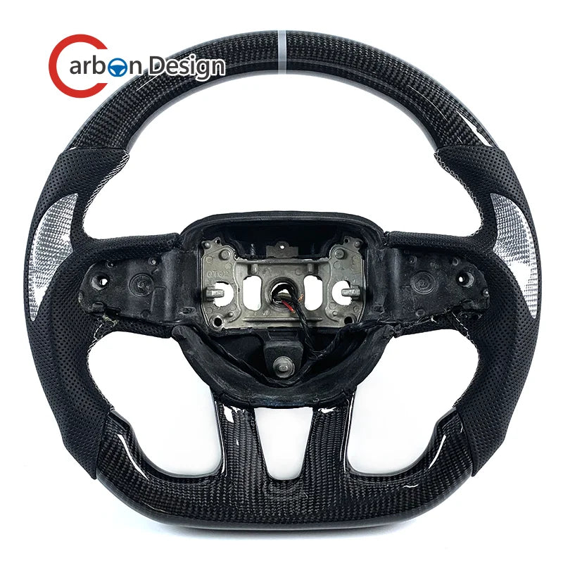 Volant en fibre de carbone avec LED et palettes de vitesse pour Dodge Charger et Challenger 2015-2020