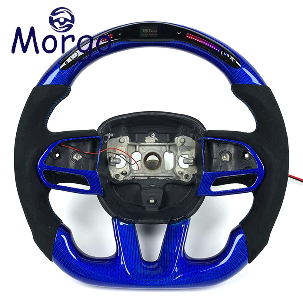 Volant en fibre de carbone avec affichage LED RPM pour Dodge Charger, Challenger et Hellcat, personnalisable