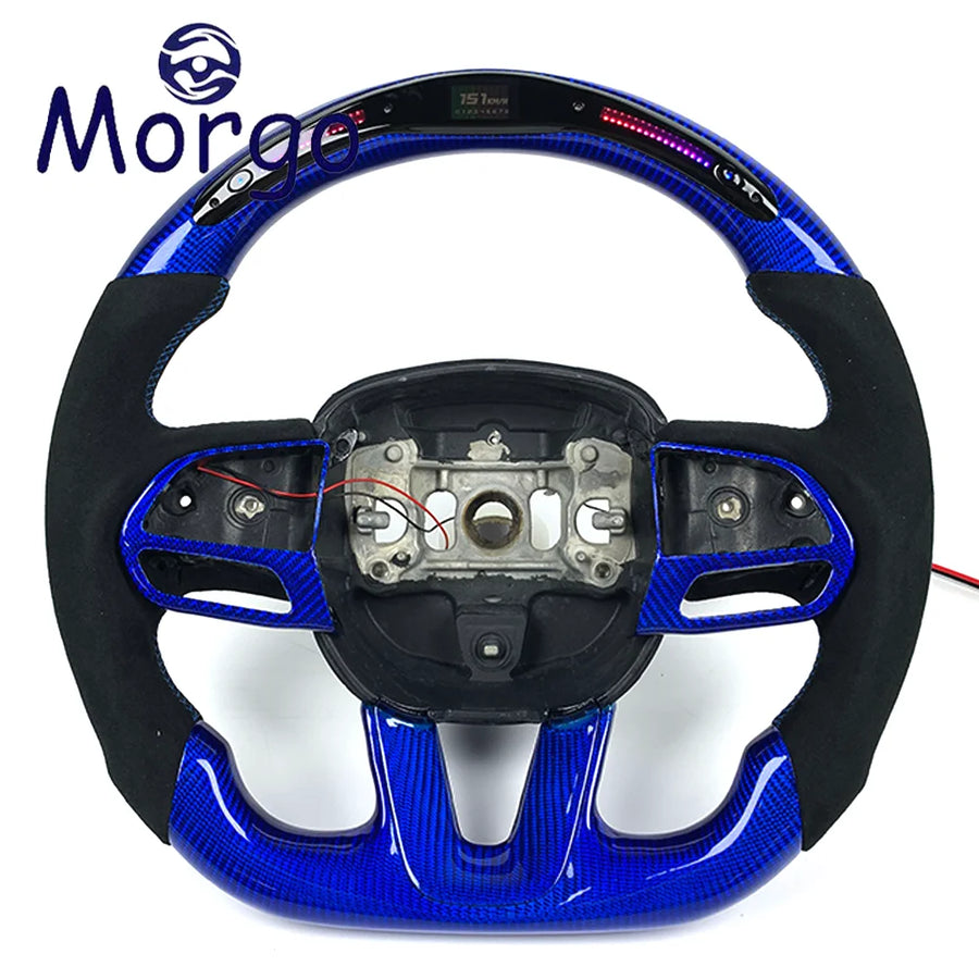 Volant en fibre de carbone avec affichage LED RPM pour Dodge Charger, Challenger et Hellcat, personnalisable