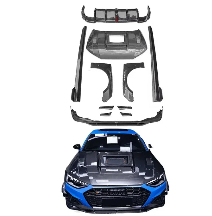 Kit carrosserie en fibre de carbone style CMST pour Audi A4, A4L et S4, 2020–2023