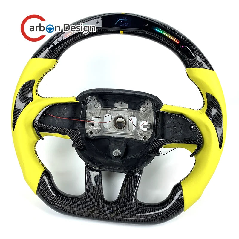 Volant sport en fibre de carbone avec écran LED pour Dodge Charger et Challenger