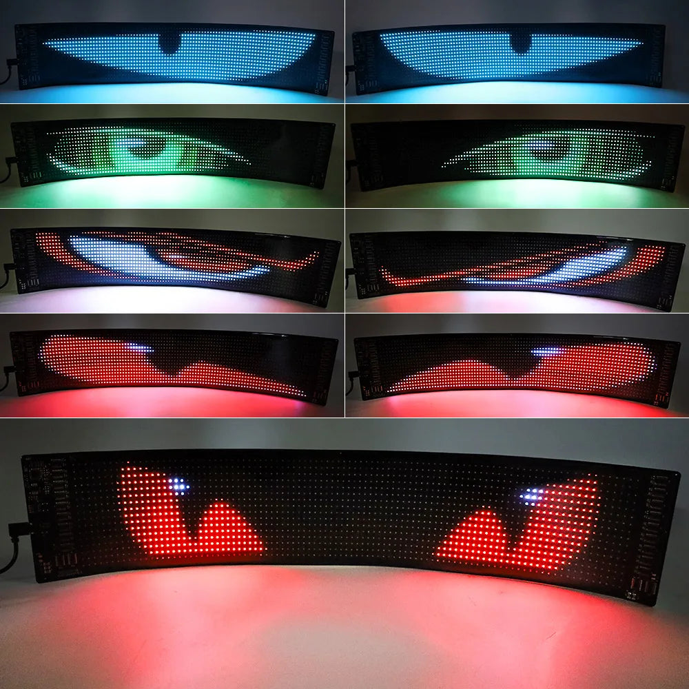 1/2PCS Devil Eyes Éclairage USB-Powered LED Matrix Panel DIY Programmable Flexible LED Screen avec Contrôle par Application f