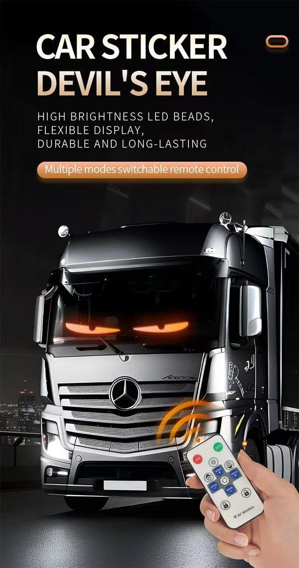 Panneau lumineux LED à pixels pour voiture et camion, effet œil de démon, télécommande, éclairage souple pliable, panneau dér