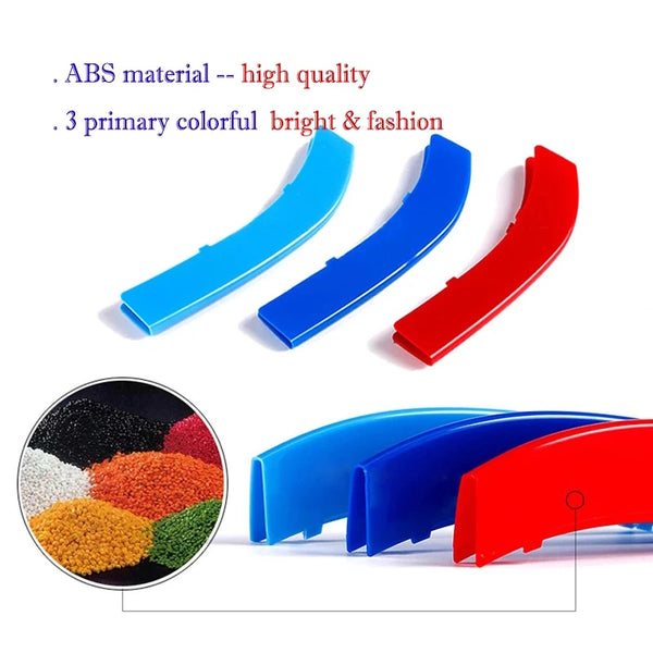 Bandes de garniture de calandre avant, 3 pièces, pour BMW série 1 2 3 4 5 6 7 8 X1 X2 X3 X4 X5 X6 X7 Z4 E46 E90 F30 E60 E81 F