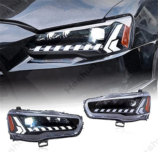 Paire de phares LED projecteur pour Mitsubishi Lancer EVO X 10e génération 2008-2020, animation dynamique