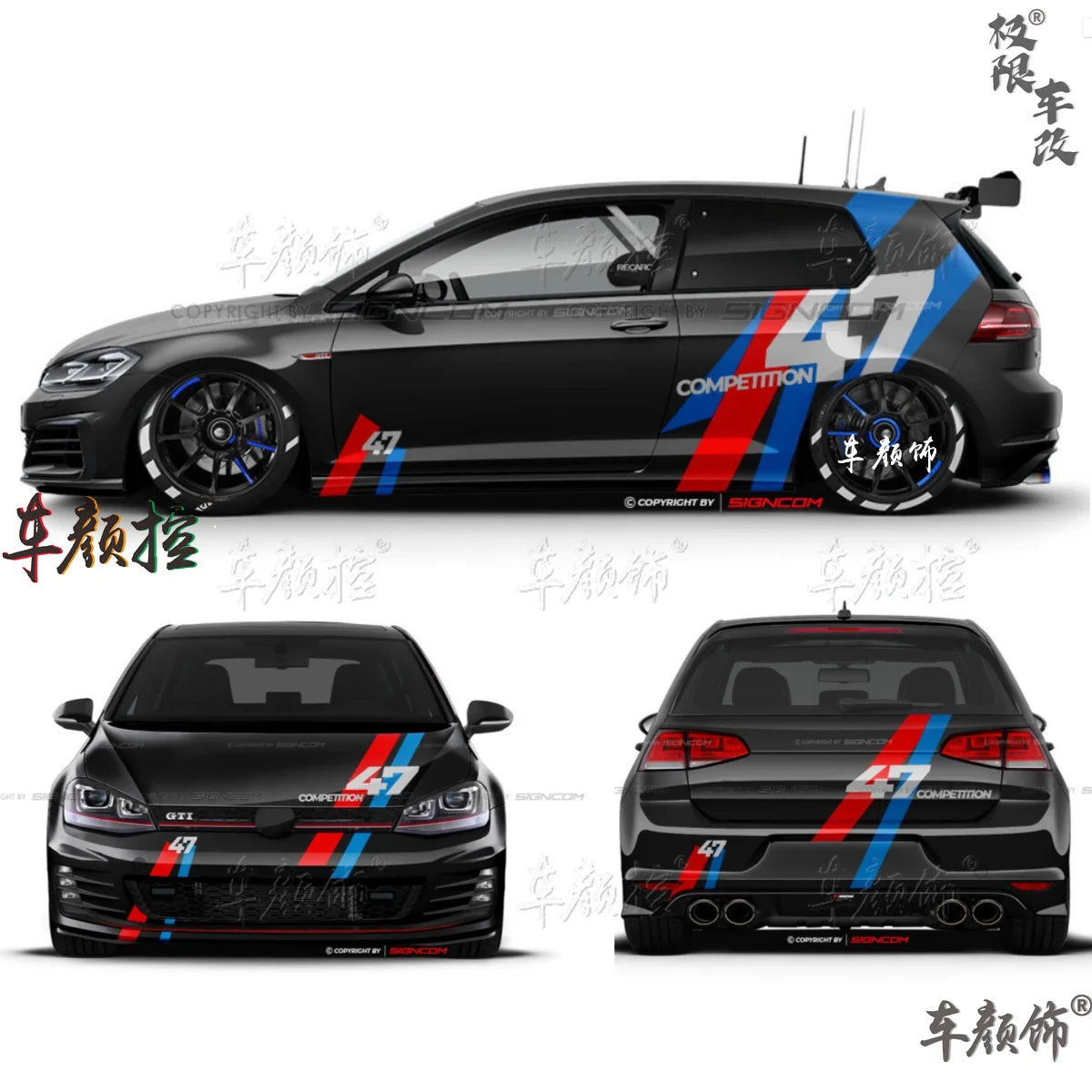 Auto Autocollants Pour Volkswagen Golf8 MK5 MK6 MK7 GTI POLO customized exterior design sporty fashionable decals Vinyl Acces