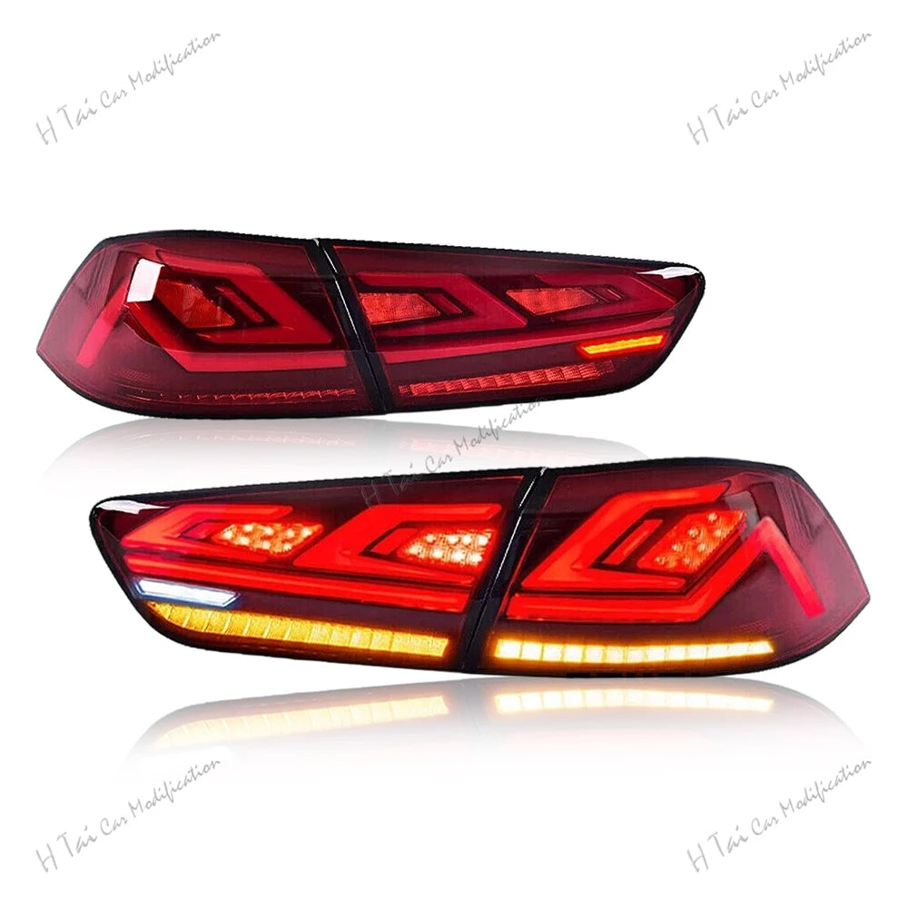 Paire de feux arrière LED pour Mitsubishi Lancer EVO X 2008-2018, clignotants dynamiques