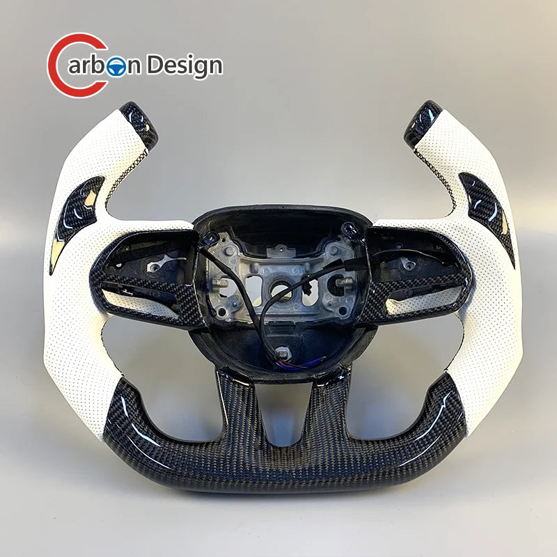 Volant en fibre de carbone avec LED et palettes de vitesse pour Dodge Charger et Challenger 2015-2020