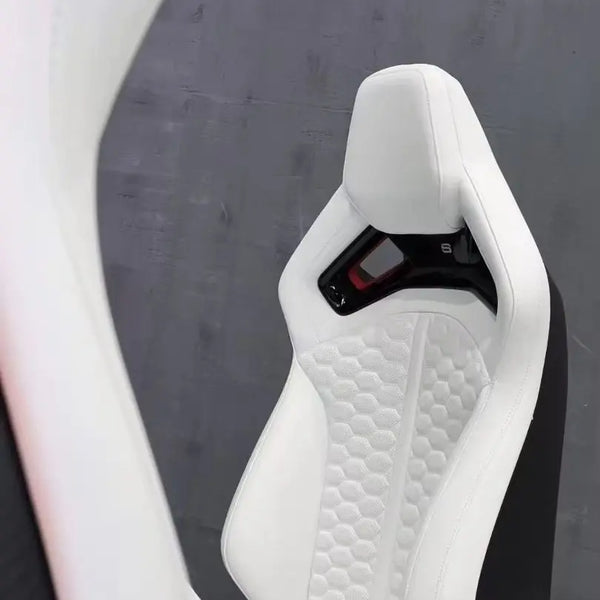Sièges baquet sport de luxe pour voiture, avec panneau en fibre de carbone personnalisé et revêtement en cuir, version a