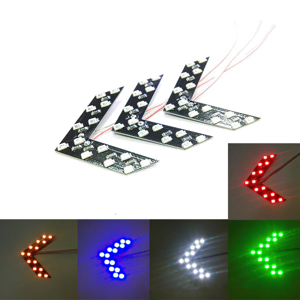 Lot de 2 clignotants LED à flèche pour rétroviseur, 12V 14 SMD – Universel