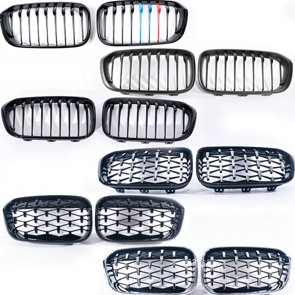 Calandre de calandre double / simple pour BMW Série 1 F20 F21 LCI 2015-2019 Noir brillant Mat Carbone Couleur M Diamant - OUR
