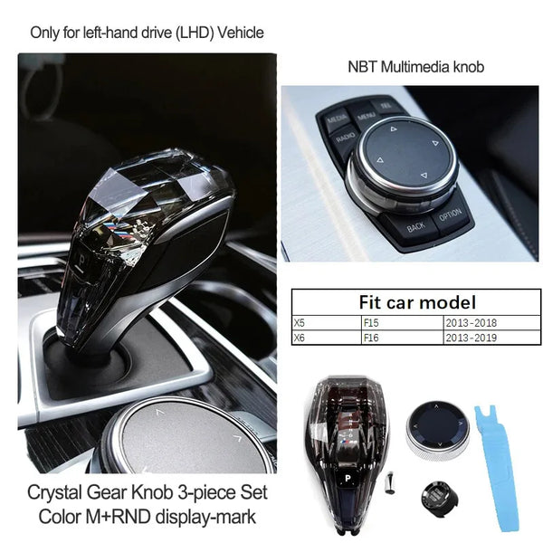 Jante Pommeau de Levier Cristal BMW – kit 3 Pièces – Série 3, 5, 6, 7 & X — OURANE