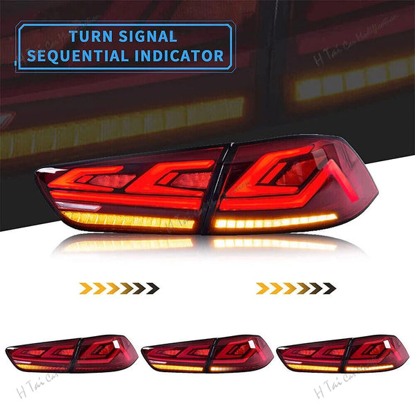 Paire de feux arrière LED pour Mitsubishi Lancer EVO X 2008-2018, clignotants dynamiques