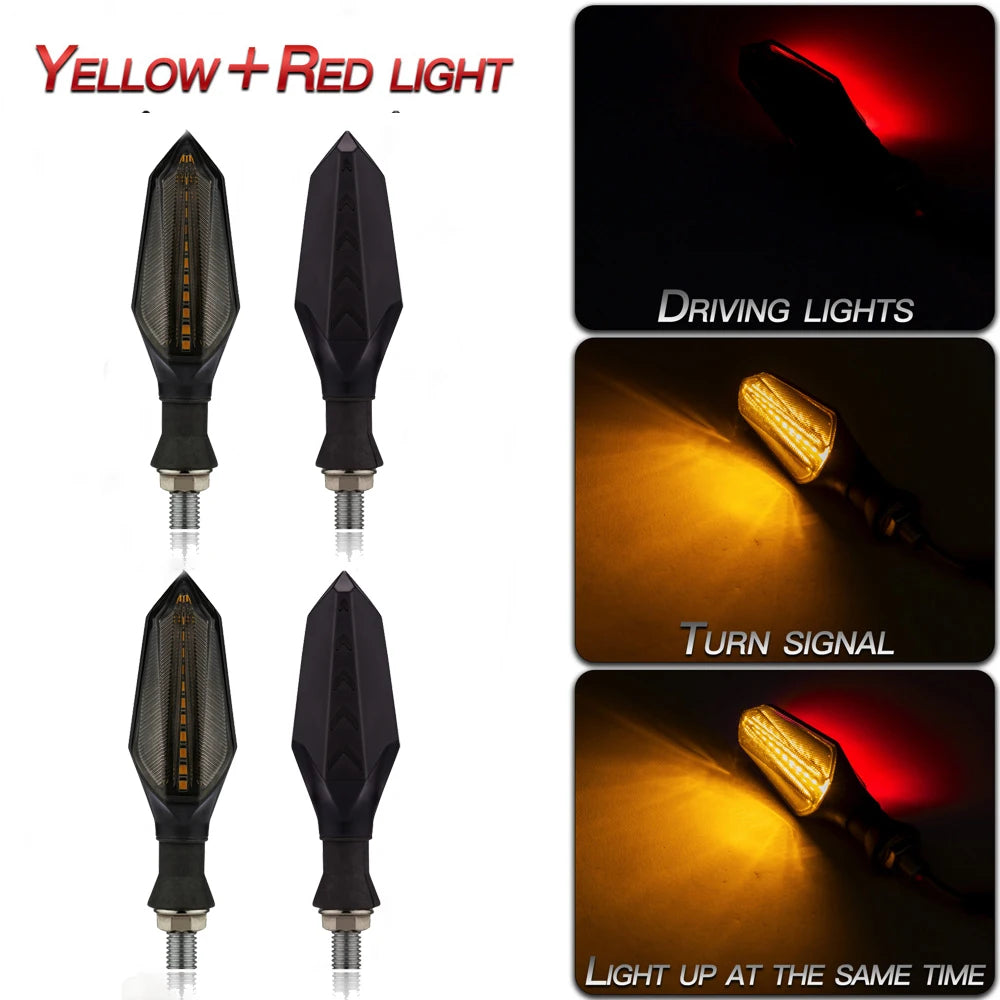 Moto LED Turn Signal Éclairages Double Side Flowing Flash Indicator Éclairages Amber Flash Lamps For Honda CBR600RR CB1000R –