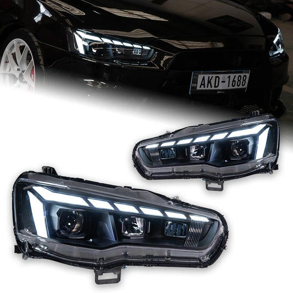 Phare LED pour Mitsubishi Lancer 2008-2016, DRL, clignotant, style RS