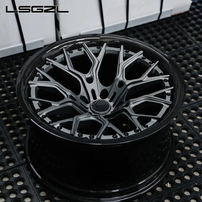 Jantes Carbone 2 Pièces Grises LSGZL Concaves pour Mercedes Classe C, Ferrari – 16 à 26 Pouces – Jantes & Roues | OURANE.COM