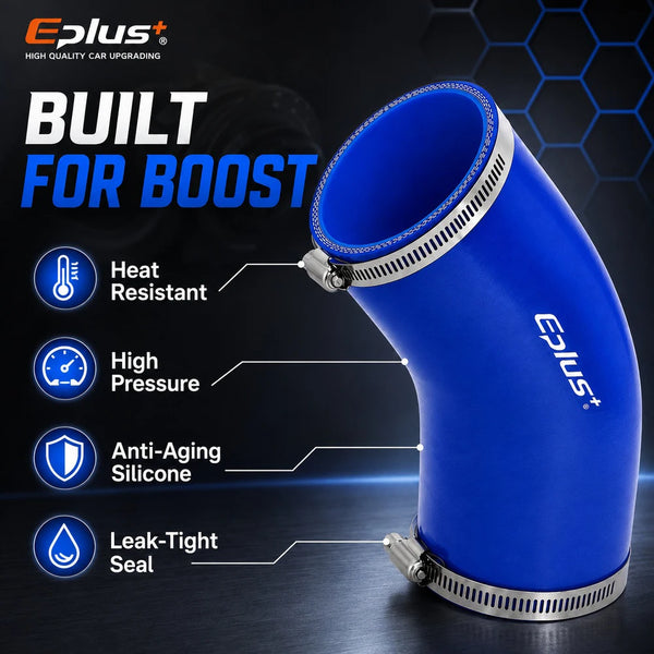 Durite Silicone Coudée 45° Bleue pour Turbo et Intercooler — vue 3