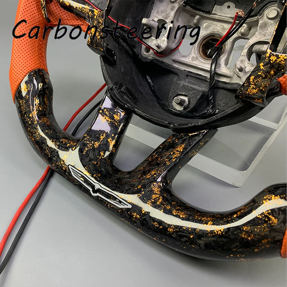 Volant en fibre de carbone forgée sur mesure pour Dodge Charger, Challenger et Hellcat SRT, avec palettes en option