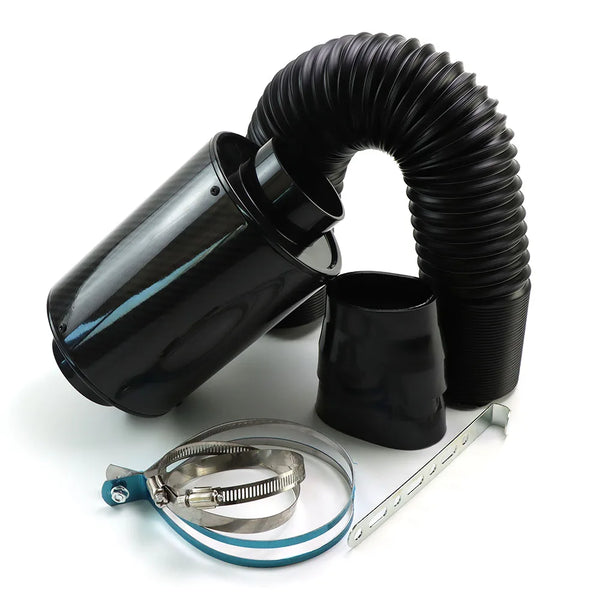 Kit de filtre d'admission d'air en fibre de carbone pour voiture 76 mm avec soufflet d'admission d'air froid et tuyau d'admis