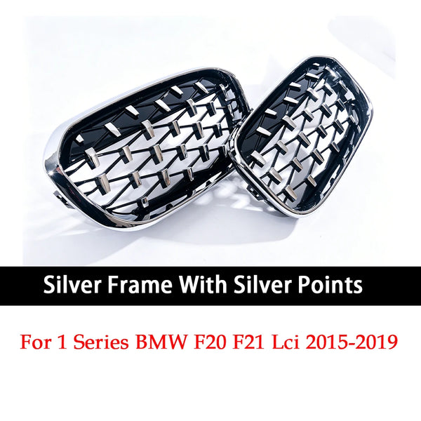 Calandre de calandre double / simple pour BMW Série 1 F20 F21 LCI 2015-2019 Noir brillant Mat Carbone Couleur M Diamant - OUR