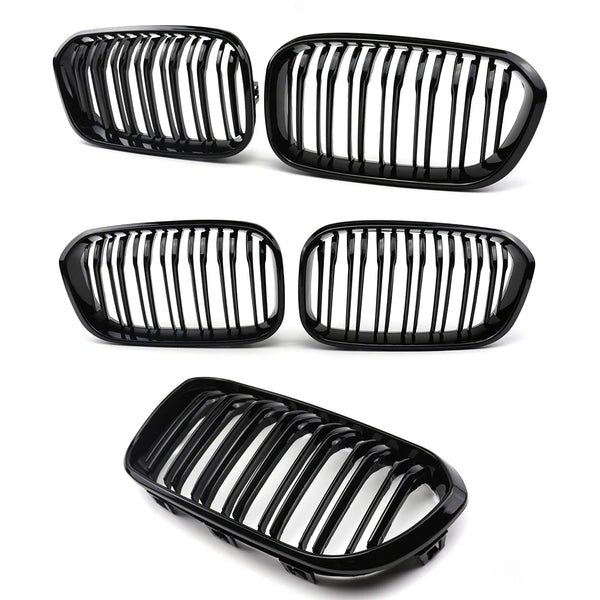 Calandre de calandre double / simple pour BMW Série 1 F20 F21 LCI 2015-2019 Noir brillant Mat Carbone Couleur M Diamant - OUR