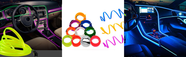 Bande lumineuse LED pour intérieur de voiture, néon, câblage EL, lampe décorative pour automobile, bricolage, lumière ambiant