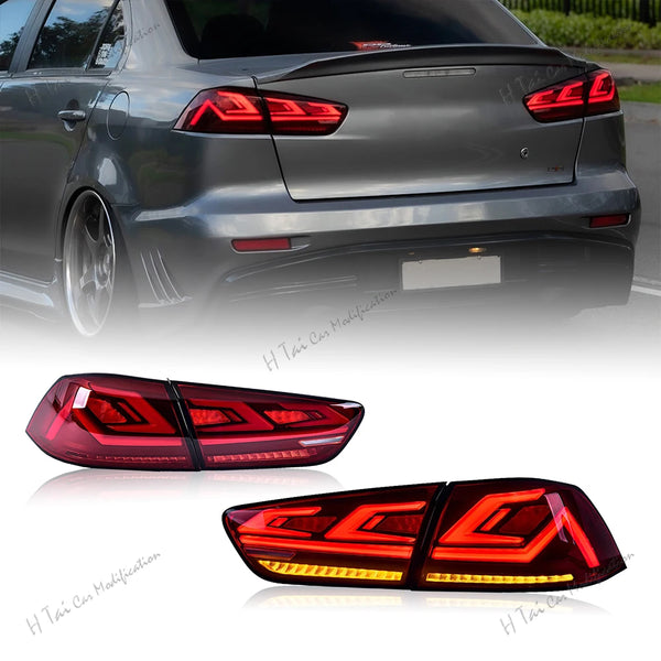 Paire de feux arrière LED pour Mitsubishi Lancer EVO X 2008-2018, clignotants dynamiques
