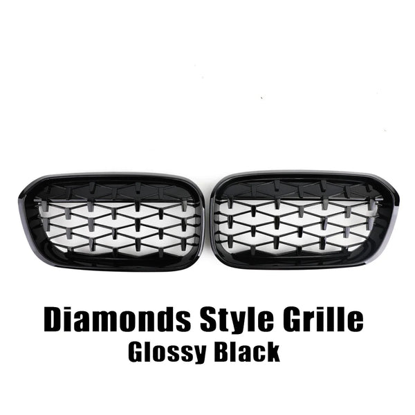 XVIP calandre de course de calandre de pare-chocs avant pour BMW série 1 F20 F21 2015-2019 Grilles noires brillantes à Double