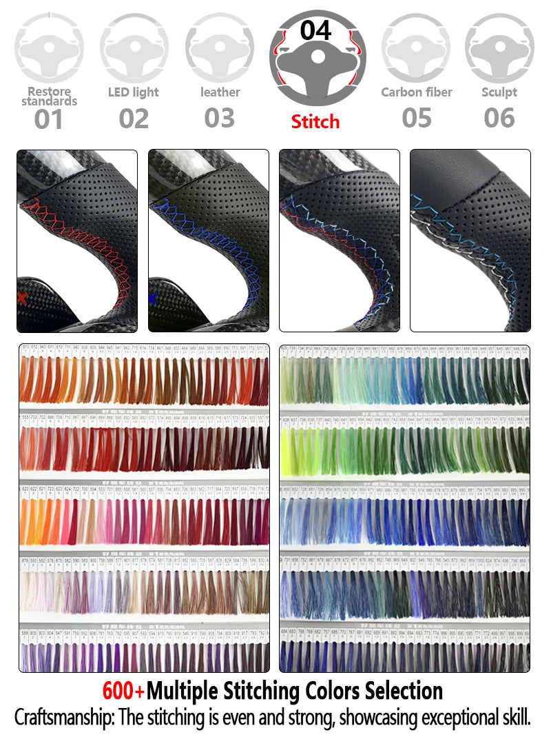 Volant en fibre de carbone avec LED et palettes de vitesse pour Dodge Charger et Challenger 2015-2020