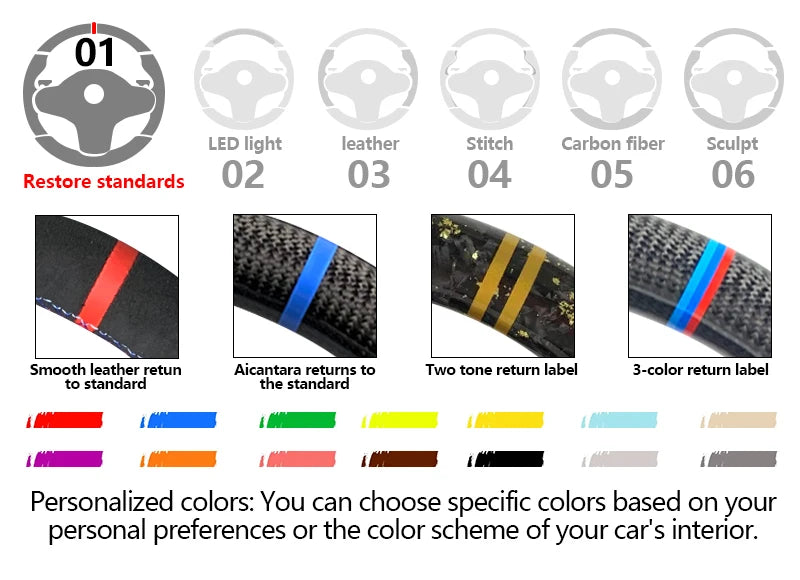 Volant en fibre de carbone avec LED et palettes de vitesse pour Dodge Charger et Challenger 2015-2020