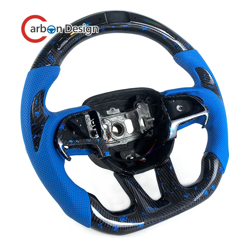 Volant en fibre de carbone avec LED et palettes de vitesse pour Dodge Charger et Challenger 2015-2020