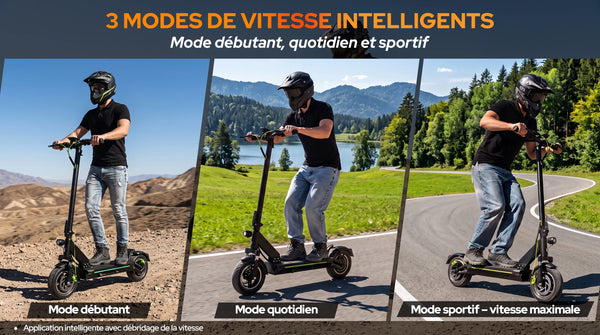 Todimart D6 Trottinette Électrique Adulte 10 Pouces, Vitesse Maximale, Pneus Tout-Terrain avec Amortisseurs, Propulsion Arriè