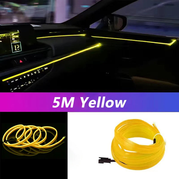 Bande lumineuse LED pour intérieur de voiture, néon, câblage EL, lampe décorative pour automobile, bricolage, lumière ambiant