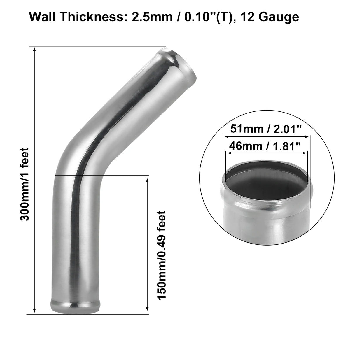 Tube d'Intercooler Coudé 45° en Aluminium – Admission & performance | OURANE.COM