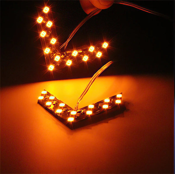 Lot de 2 clignotants LED à flèche pour rétroviseur, 12V 14 SMD – Universel