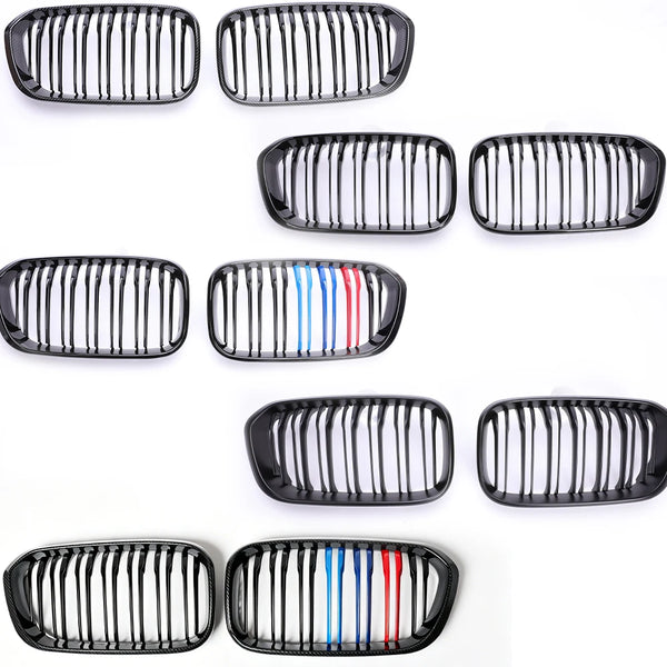 Calandre de calandre double / simple pour BMW Série 1 F20 F21 LCI 2015-2019 Noir brillant Mat Carbone Couleur M Diamant - OUR