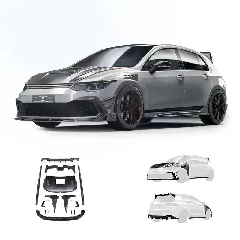 Kit carrosserie en fibre de carbone style CMST pour Volkswagen Golf 8 GTI, 2021–2023