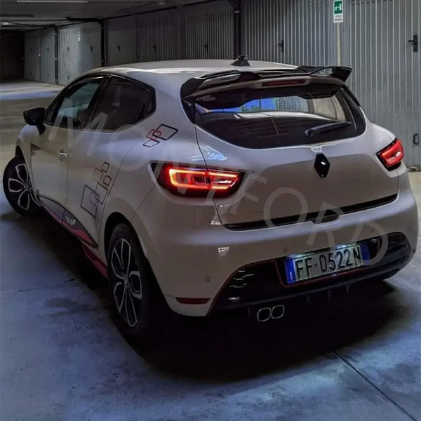 Becquet de haute qualité en Fiber de carbone / FRP, kit de carrosserie d'aile arrière de toit pour Renault Clio hayon 2013 - 