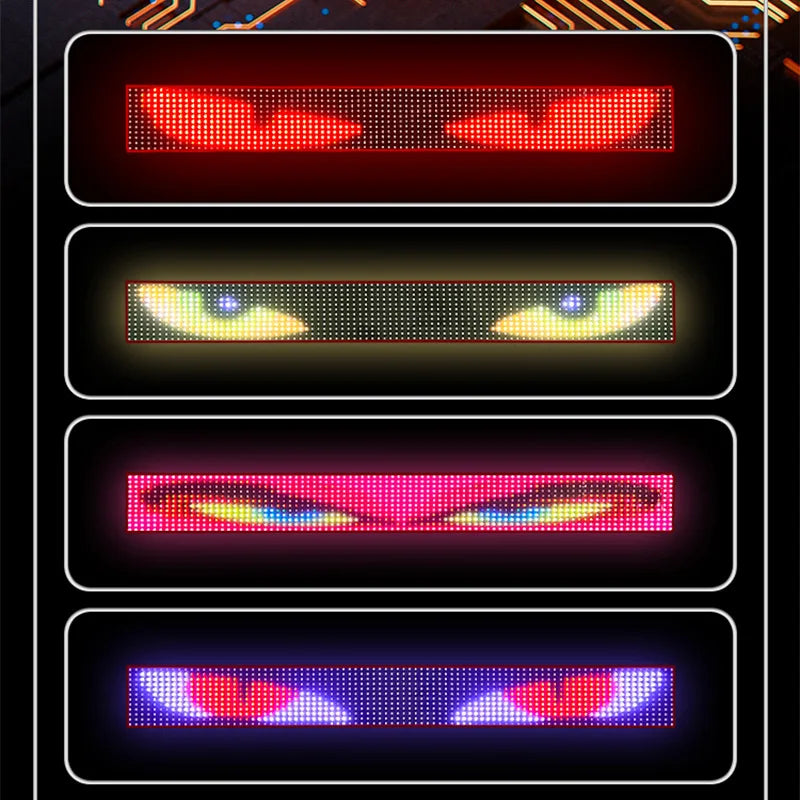ZSQHET 200cm LED Truck Auto Devil Eye Large Screen Animation Pattern Lighting Écran For Pare-Brise LED Pixel Panel Éclairage 