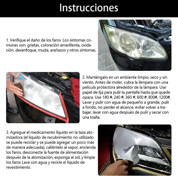 Liquide de restauration de phares de voiture, nettoyant revitalisant, liquide de réparation de phares, liquide polymère pour 